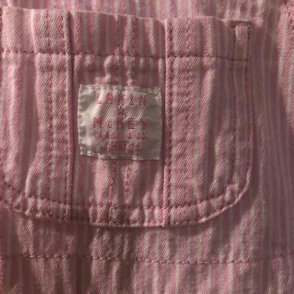 Pink and White Stripe Overalls Lakin McKey Girl - Picture 4 of 7